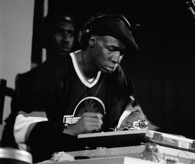 hip hop producer dj grandmaster flash with turntables 
